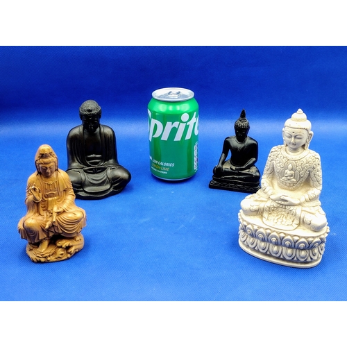 363 - Set of Four Buddha and Guanyin Figurines, Mid-to-Late 20th Century one slighly a/f