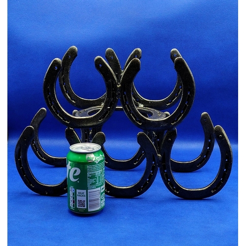 381 - Vintage 11 Horseshoe Wine Rack - Mid 20th Century