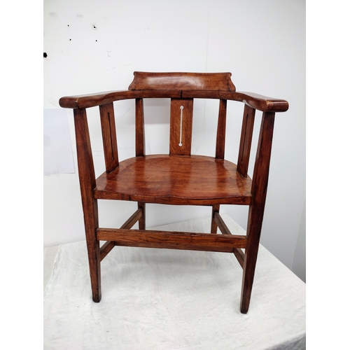 417 - Arts and Crafts Oak Armchair, Attributed to Shapland and Petter, Circa 1880–1910, Featuring Pierced ... 