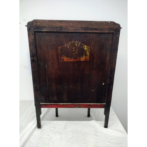 418 - Victorian Bow-Front Cabinet, Circa 1890–1910, Featuring Lockable Door and Shelved Interior.