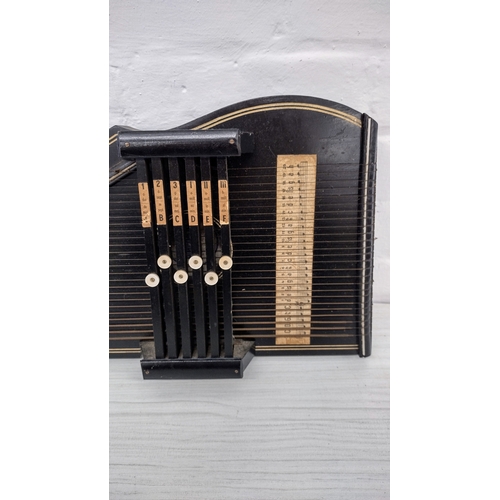 243 - Vintage Rosetti 25-String 6 Bar Chord Autoharp Zither, Mid-20th Century