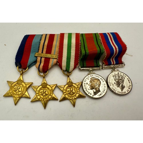 2 - Miniature Medal Group, Including 1939–1945 Star, Africa Star, Italy Star, and War Medal 1939–1945