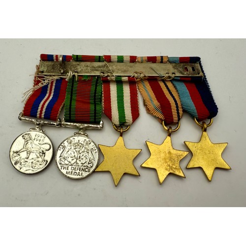 2 - Miniature Medal Group, Including 1939–1945 Star, Africa Star, Italy Star, and War Medal 1939–1945