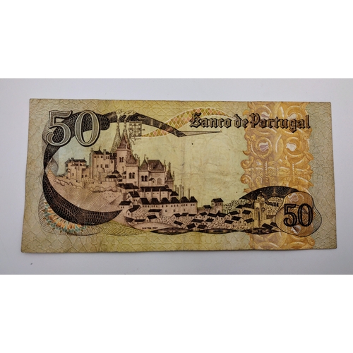 27 - Portuguese 50 Escudos Banknote, 1980 Issue, Featuring Infanta D. Maria and Sintra Palace, Circulated... 