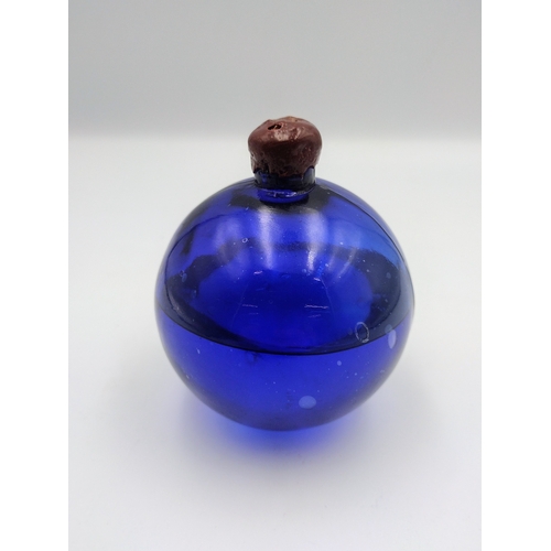 261 - Cobalt Blue Glass Fire Extinguishing Grenade Still Sealed, Circa 1880–1910 possibly made by Haywards... 