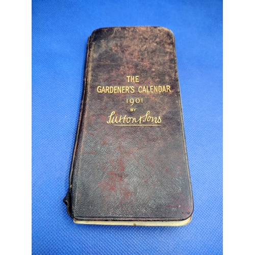 267 - Leather-bound Sutton & Sons 1901 Gardener's Calendar Featuring Planting Notes and Varietal Listings.