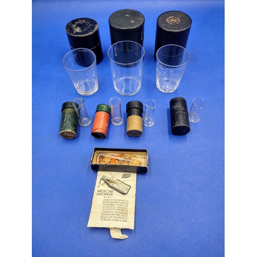 270 - Set of Early 20th Century Medical Measuring Glasses and Minim Measures in Original Cases, Circa 1920... 