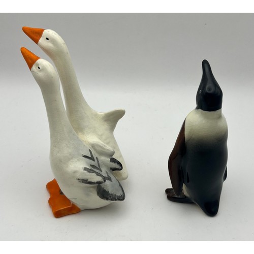 271 - Two Beswick Ceramic Figure Consisting of Pair of Geese & A Penguin