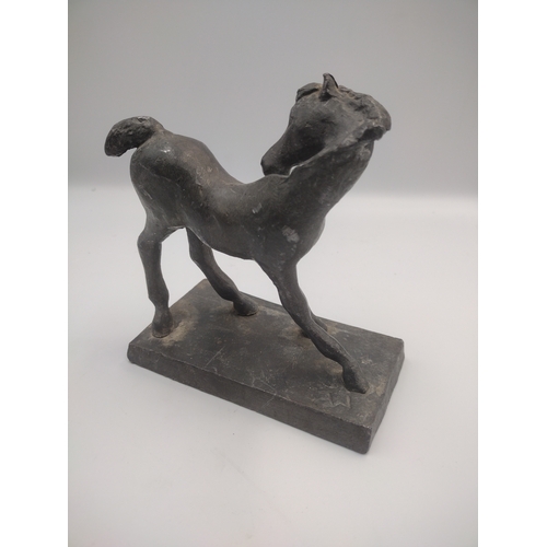 289 - A 19th Century Pewter Sculpture of a Horse Marked 