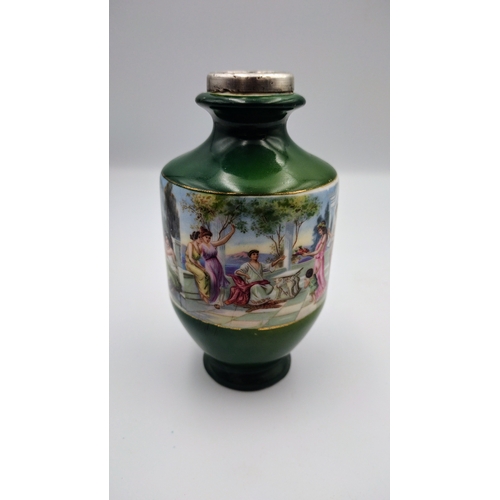 293 - Early 20th Century Porcelain Possible Scent Bottle Sevres Style with Enamelled Neoclassical Scenes, ... 