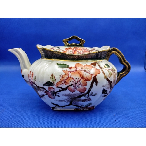 317 - Victorian Mason’s Ironstone Teapot in New Apple Blossom Pattern, Circa 1880–1900