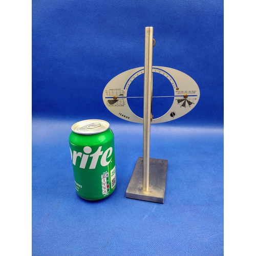 320 - Vintage Icarus Analemma Dial Scientific Educational Instrument on Aluminium and Brass Stand