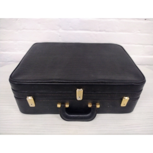 459 - Vintage Gentleman’s Fitted Travel Grooming Case with Gold-Tone Accessories, Circa 1950s, 17cm x 36cm... 