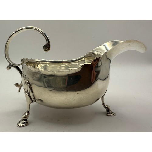 229 - Antique Sterling Silver Sauce Boat In Commemoration of a Passng Out Ceremony at Dartmouth Naval Coll... 