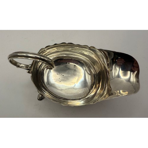 229 - Antique Sterling Silver Sauce Boat In Commemoration of a Passng Out Ceremony at Dartmouth Naval Coll... 