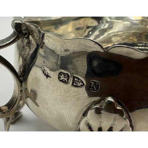 229 - Antique Sterling Silver Sauce Boat In Commemoration of a Passng Out Ceremony at Dartmouth Naval Coll... 