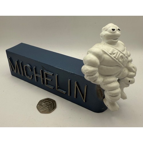 252 - Rare Cast Iron Prototype Michelin Figure On Block - Iconic Advertising History