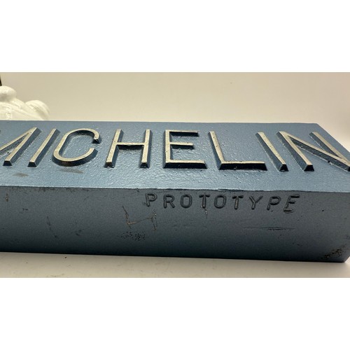 252 - Rare Cast Iron Prototype Michelin Figure On Block - Iconic Advertising History