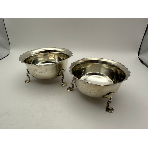 281 - Two Antique Sterling Silver Sugar Bowls Hallmarked Chester 1904 (rare alternate date mark) by Zachar... 