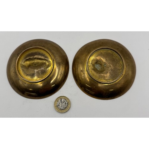 329 - Two Antique Ferdinand Barbedienne Brass Pin Dishes / Trinket Bowl 19th Century Grand Tour