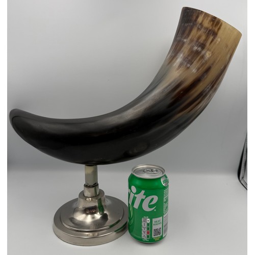 441 - Bull Horn on Round Decorative Base