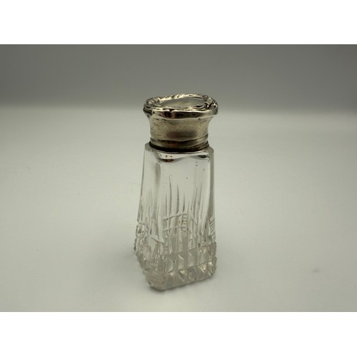 4 - Hallmarked Sterling Silver Topped Scent Bottle