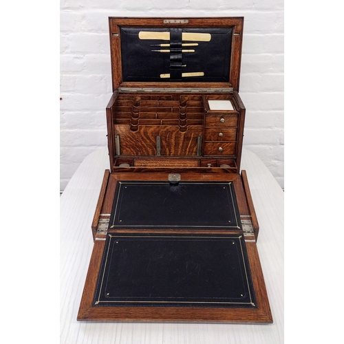 259 - Late 19th to Early 20th Century Burr Walnut Portable Writing Desk with Fitted Interior, Brass Hardwa... 