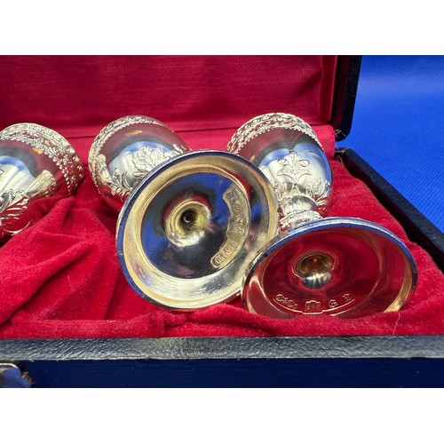 260 - Boxed Set Of 4 Cordell & Co Silver Plate Mini Goblets / Chalice Made In Japan