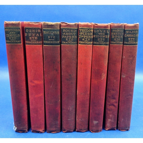 387 - Set of 8 First Edition Pocket Edition Books by W.M. Thackeray, Smith, Elder & Co., London, 1887 – In... 