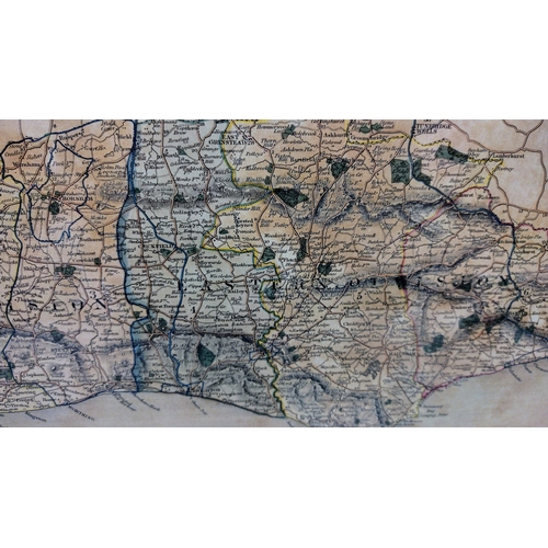 437 - 1835 County Map of Sussex by J. & C. Walker, Published by Longman, Hurst, Rees, Orme & Co., Featurin... 