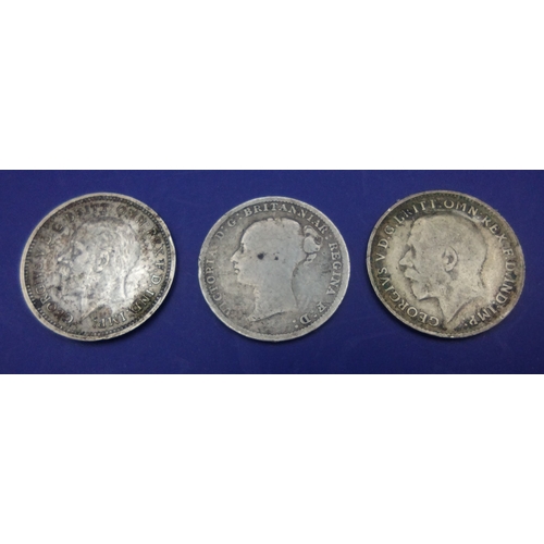 31 - Set of Three British Silver Threepence Coins, Including 1878 Victoria, 1918 George V, and 1936 Georg... 