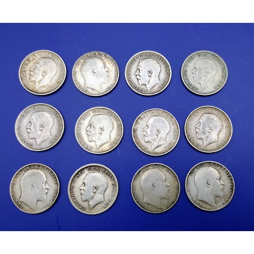 38 - Collection of Early 20th Century British Shillings: Edward VII & George V (1902–1930) some multiples