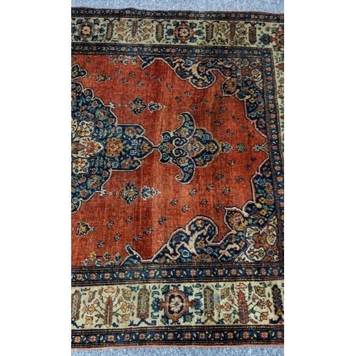 76 - Decorative Antique Persian Bidjar Rug, Circa 1920s, Featuring Central Floral Medallion, Vine Scrolls... 