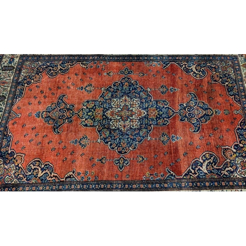 76 - Decorative Antique Persian Bidjar Rug, Circa 1920s, Featuring Central Floral Medallion, Vine Scrolls... 