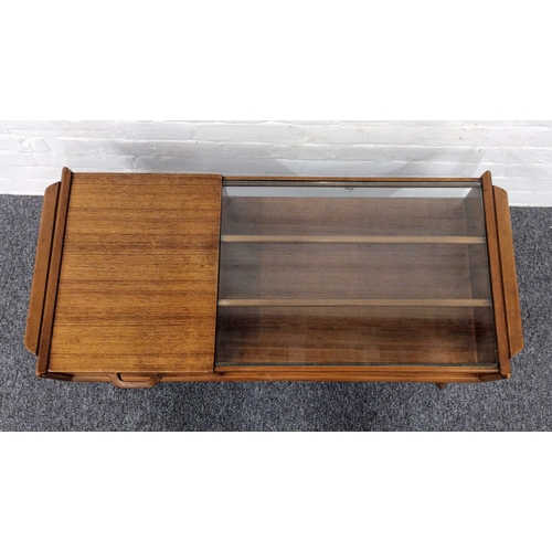 77 - G-Plan Brandon Teak Cocktail Table with Glass Display Top and Reversible Drawer, Circa 1950s, Approx... 