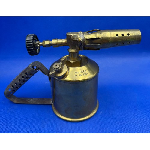 273 - Vintage Brass Original Max Sievert Type 220 Blowtorch Made In Sweden - 270 Power Burner