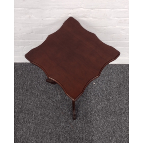 80 - Vintage Bombay Company Mahogany Serpentine-Edged Tilt-Top Occasional Table