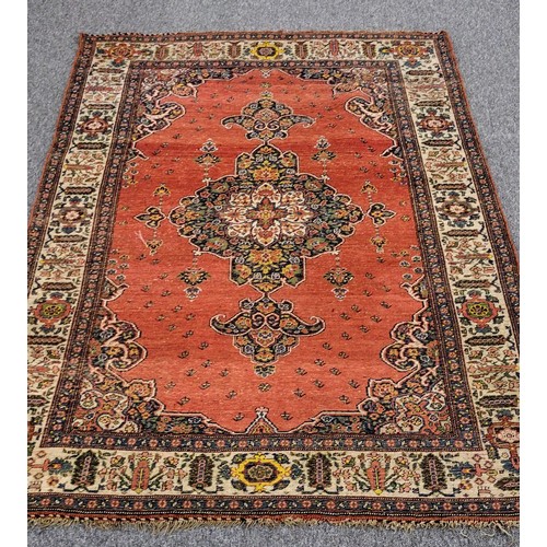 76 - Decorative Antique Persian Bidjar Rug, Circa 1920s, Featuring Central Floral Medallion, Vine Scrolls... 