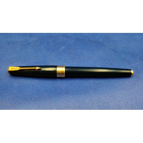 40 - Vintage Parker 17 Fountain Pen, Blue with Gold-Plated Trim, in Original Box, 1960s