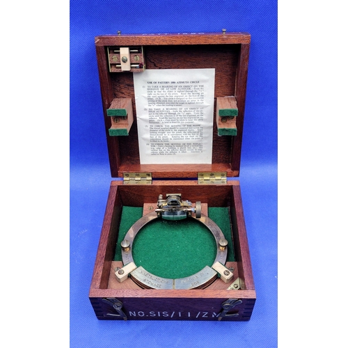 267 - WWII Royal Navy Pattern 1880 Azimuth Circle in Original Box, Circa 1939–1945, Used for Naval Bearing... 