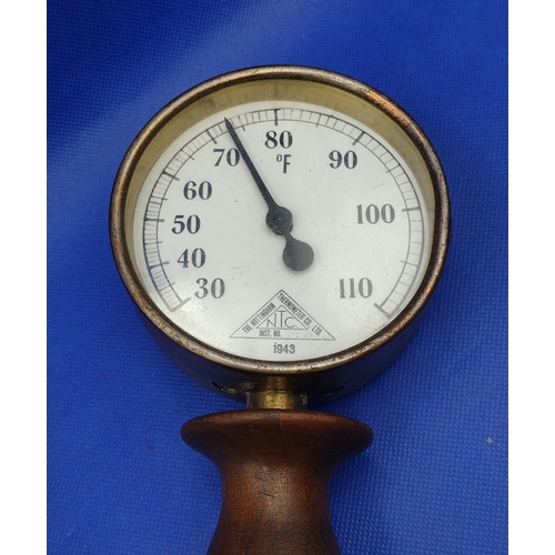 269 - 1943 Nottingham Thermometer Co. Ltd Soil Thermometer – WWII Era Agricultural Instrument