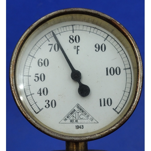 269 - 1943 Nottingham Thermometer Co. Ltd Soil Thermometer – WWII Era Agricultural Instrument