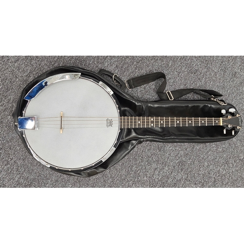 475 - Gremlin Remo 4 String Banjo plus case