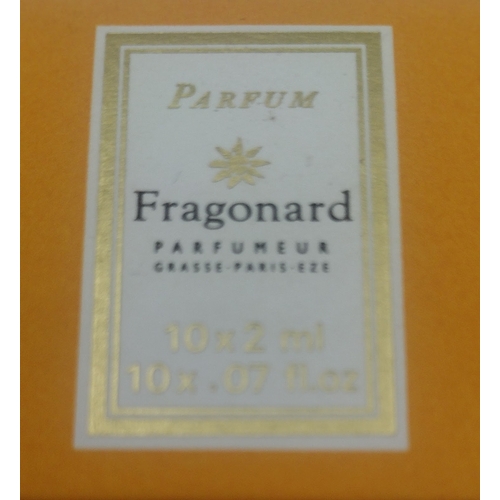 316 - Vintage Fragonard Parfumeur 10 x 2ml Miniature Perfume Gift Set, c. late 1990