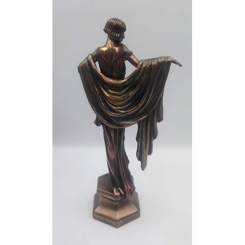 294 - Veronese Design Cold Cast Bronze Art Deco-Style Flapper Figurine, C. 2009