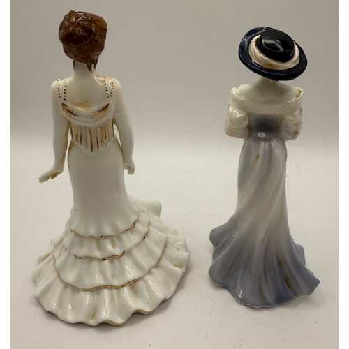 331 - Two Hand Painted Coalport Figures, Ladies of Fashion - Crystal & Thank You