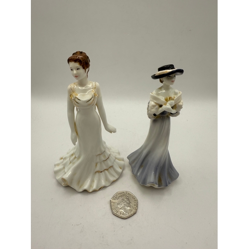 331 - Two Hand Painted Coalport Figures, Ladies of Fashion - Crystal & Thank You