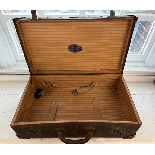 91 - Two Vintage Suitcases For Use Or Display to include Smith's Trunk Stores Paddington