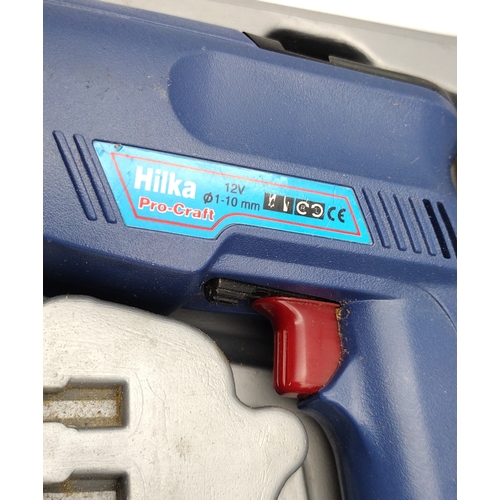 182 - Hilka Pro-Craft 12V Cordless Drill Driver Set with Bits and Charger in Case