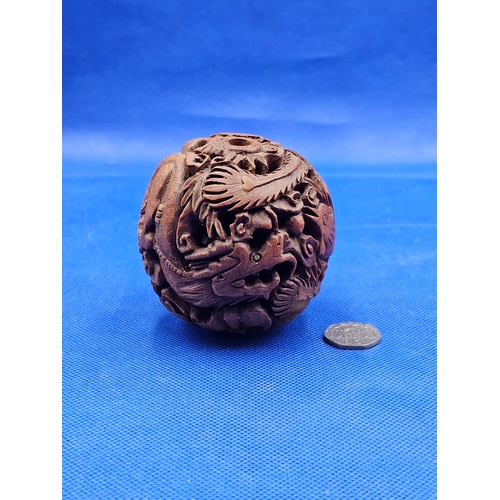 Japanese Hand-Carved Sphere Netsuke